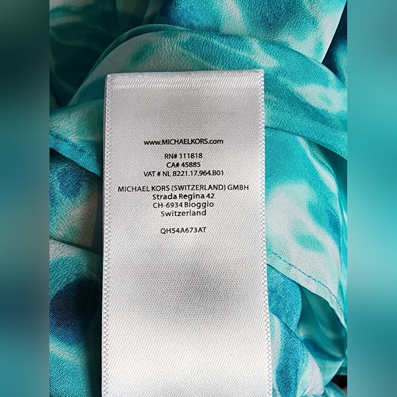 Michael Kors - Womens Printed Chain Lace-Up Swim Top CoverUp - Size M - Picture 6 of 8